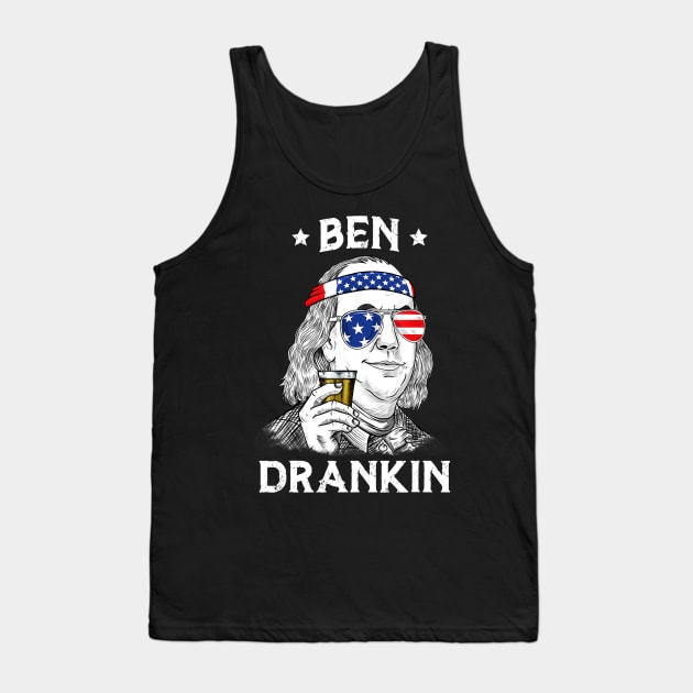 4th Of July Ben Drankin Benjamin Franklin Tank Top by Haley Tokey